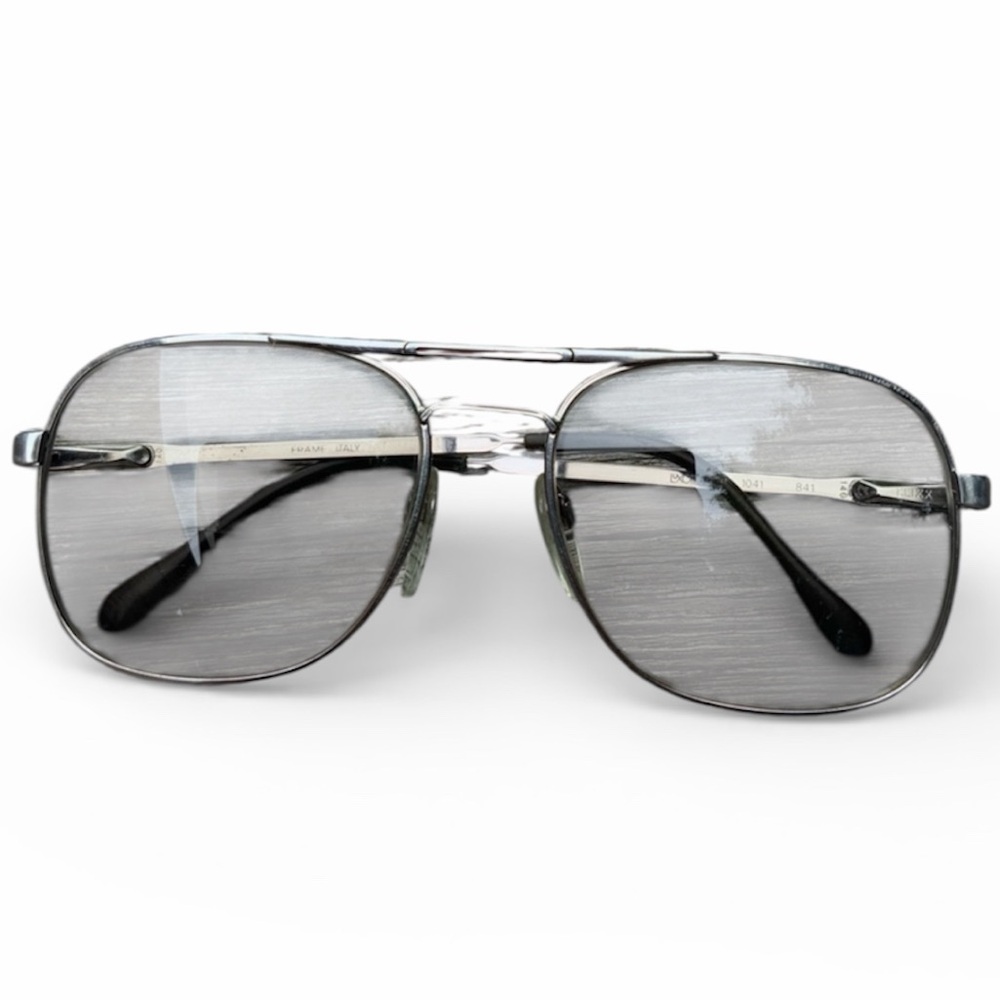 Vintage Retro LUXOTICCA 1041 Silver Pilot Metal Sunglasses Eyeglasses Frames